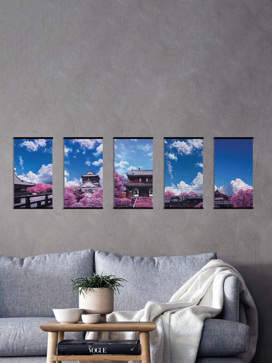 Pacific Blue & Pink - Pack of 5 Wall Scrolls