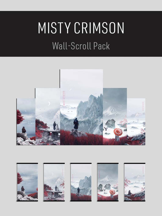 Japanese samurai wall art pack of 5