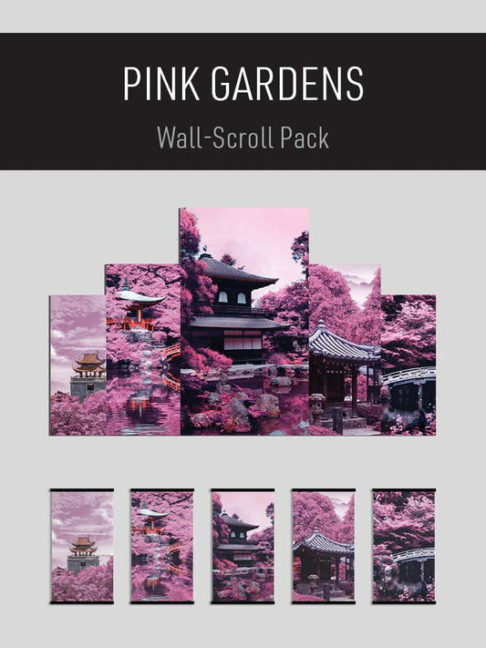 Pink Garden - Pack of 5 Wall Scrolls