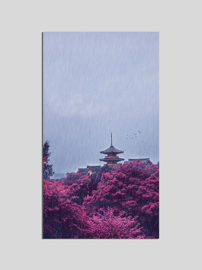 dark retro japanese landscape poster wall scroll