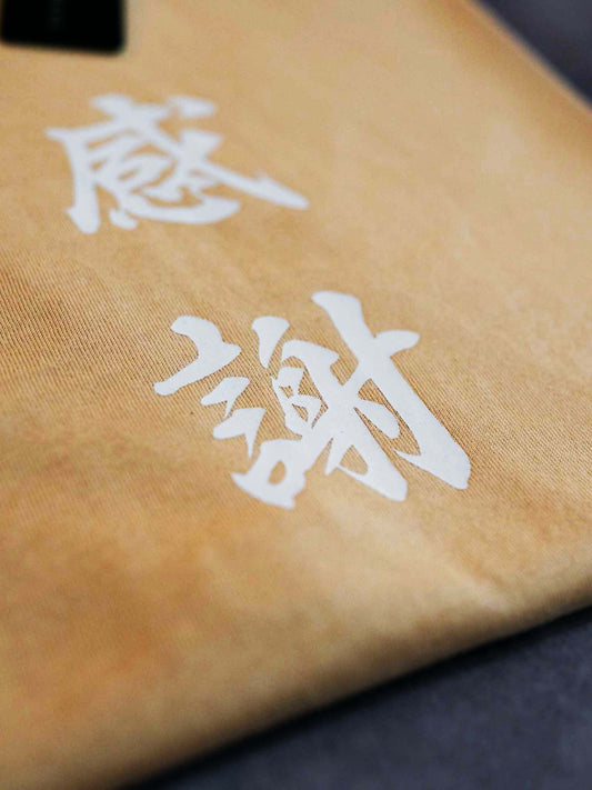gratitude in Japanese kanji print closeup beige (7468312363261)