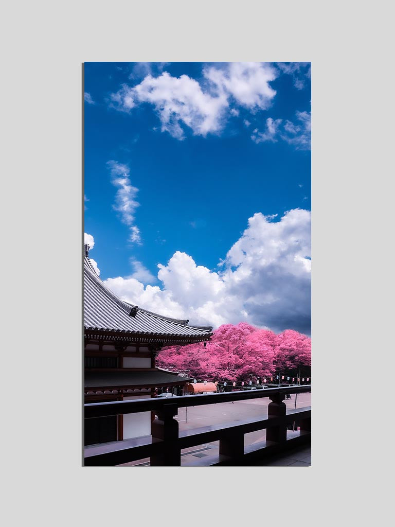 japanese dojo blue pink poster wall scroll