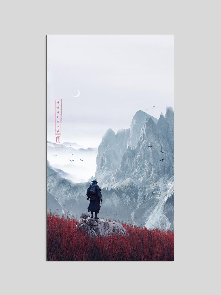 japanese fantasy landscape samurai poster wall scroll