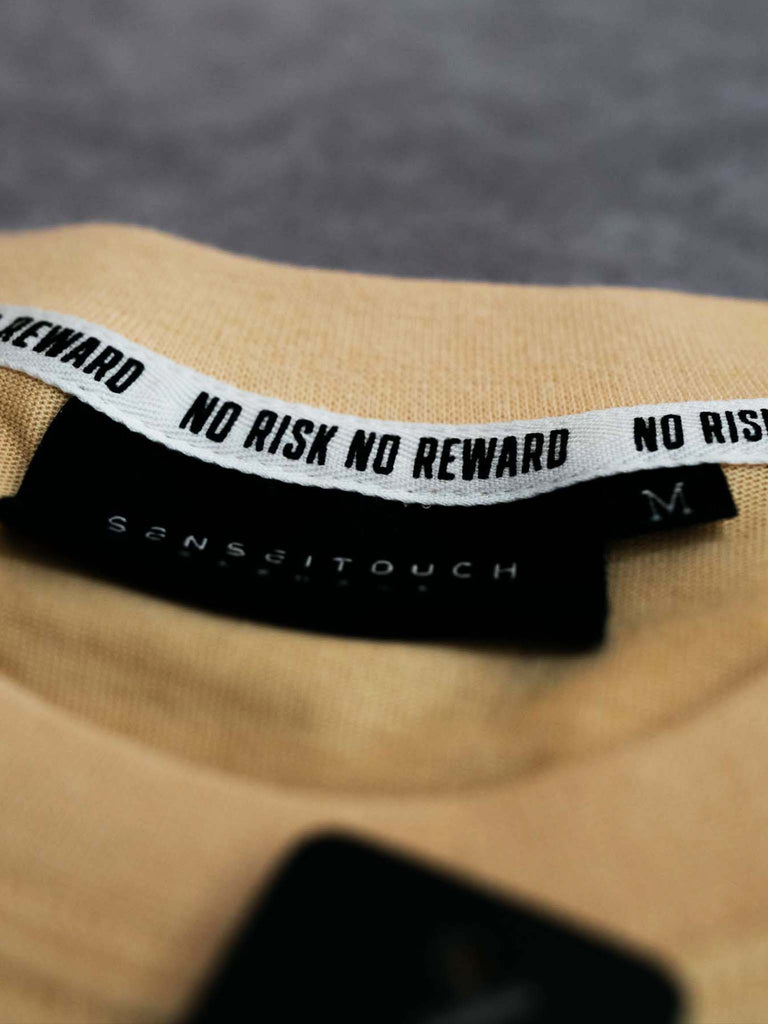 no risk no reward beige shirt neck tape for SenseiTouch (7468312494333)