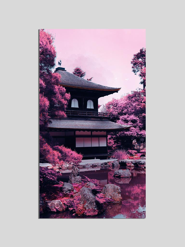 pink japanese sakura garden wall art poster wall scroll