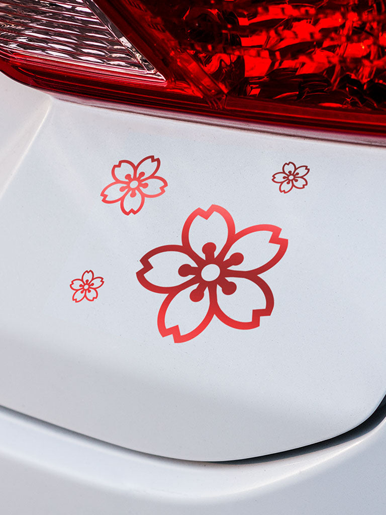 cherry blossom sticker pack  decals on car red metallic (7468378259709)