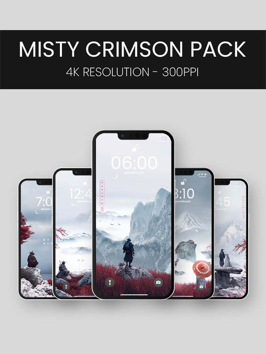 SenseiTouch Wallpaper Set - Misty Crimson