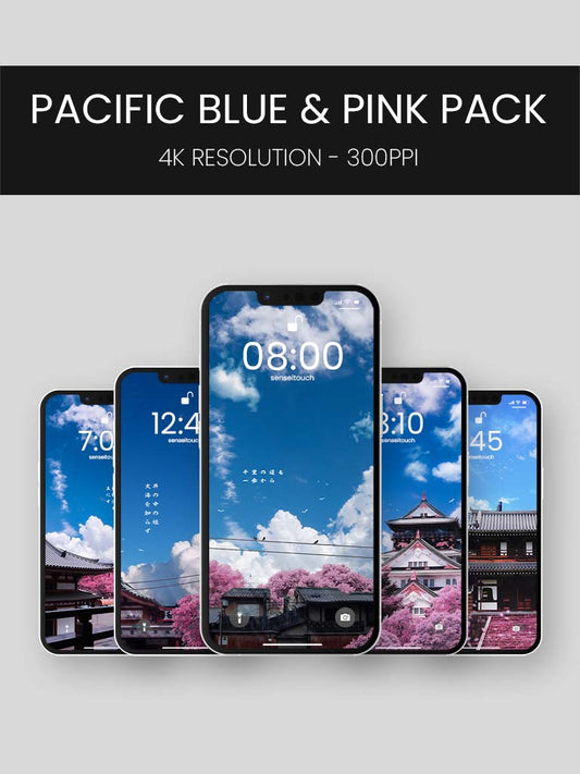 SenseiTouch Wallpaper Set - Pacific Blue & Pink