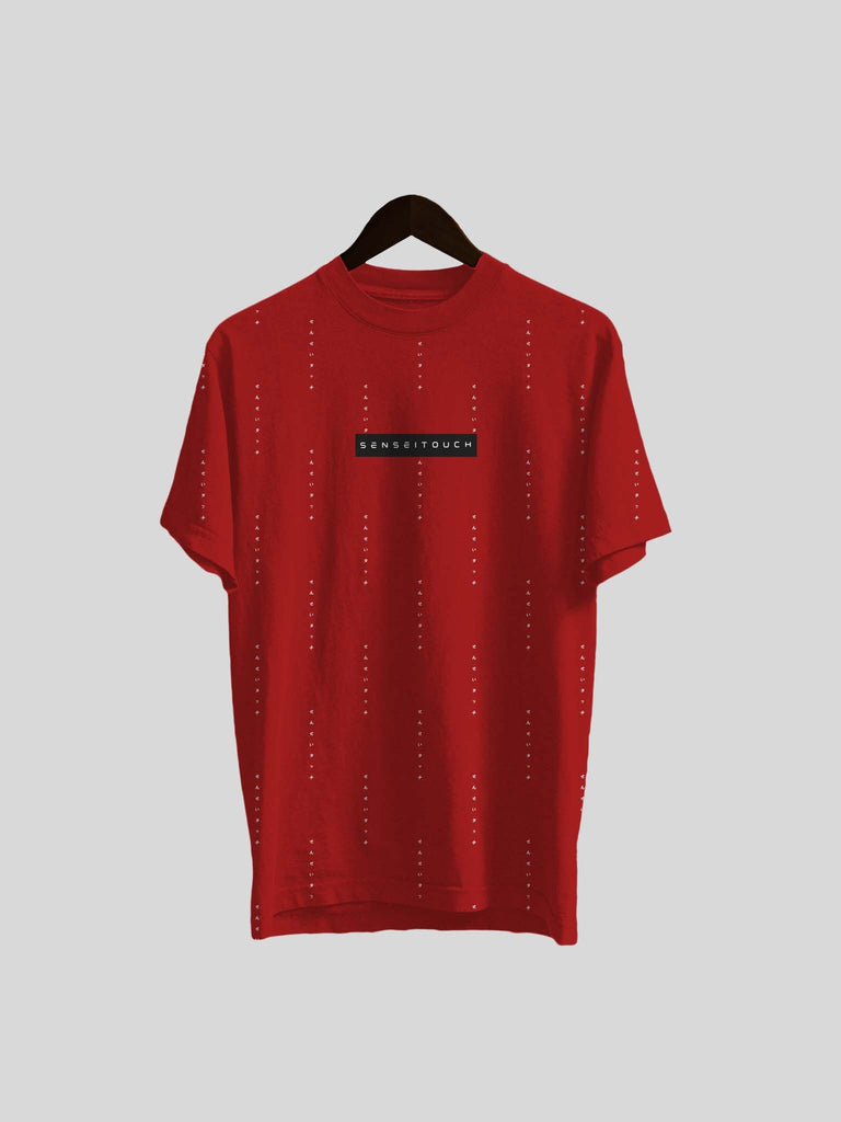 Sensei Touch pattern cotton t-shirt dark red (7468312592637)