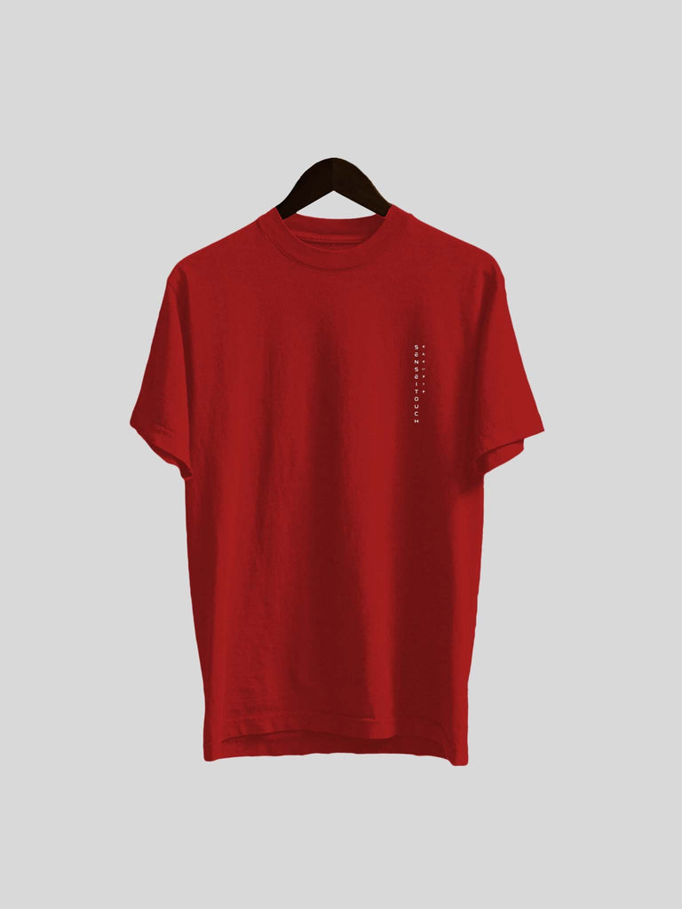 Sensei Touch vertical logo cotton t-shirt dark red (7468312756477)
