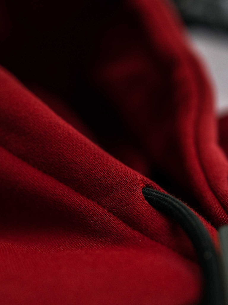 big wide spacious red hood closeup (7468258033917)
