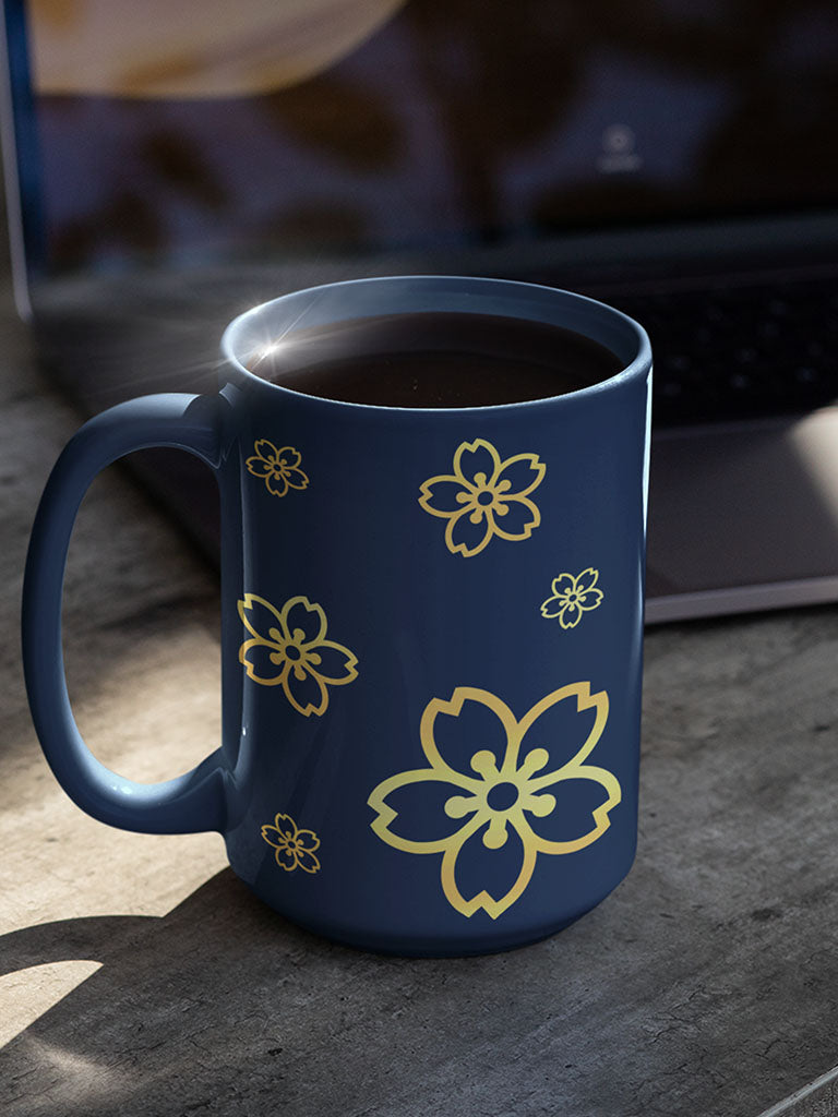 cherry blossom decal pack on mug gold (7468378292477)