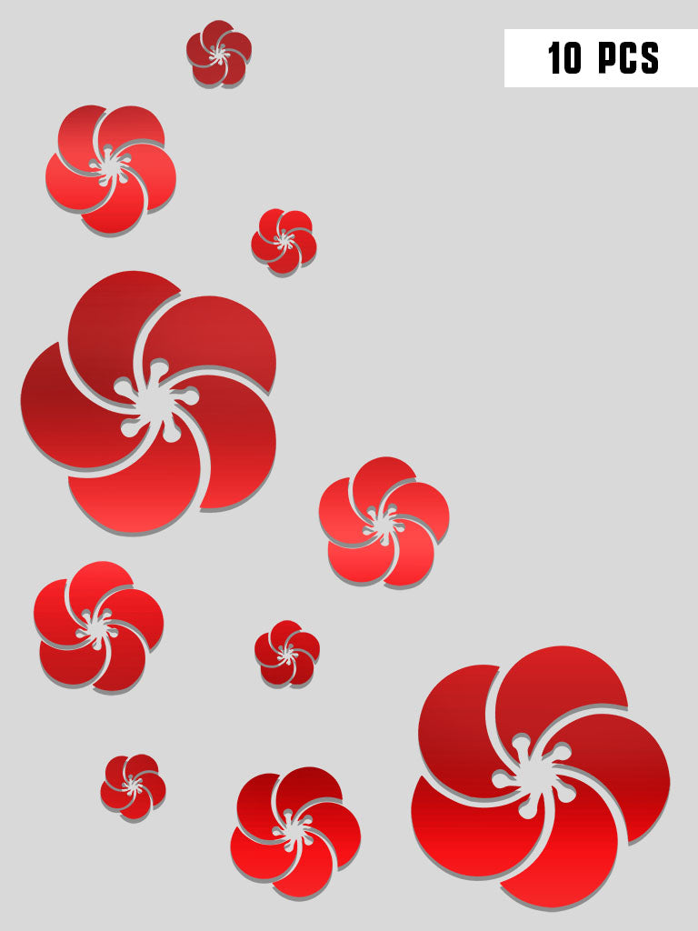 red cherry blossom decals pack sticker (7468378358013)