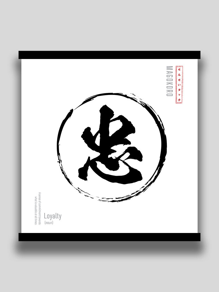 Loyalty Poster in Japanese Minimalist kanji wall art (7468571164925)