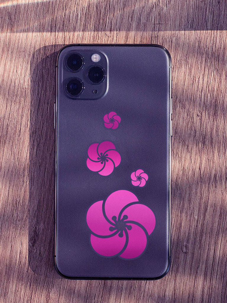 pink sakura decal pack on iphone  (7468378325245)